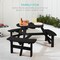 Best Choice Products 6-Person Circular Outdoor Wooden Picnic Table w/ 3 Built-In Benches, Umbrella Hole